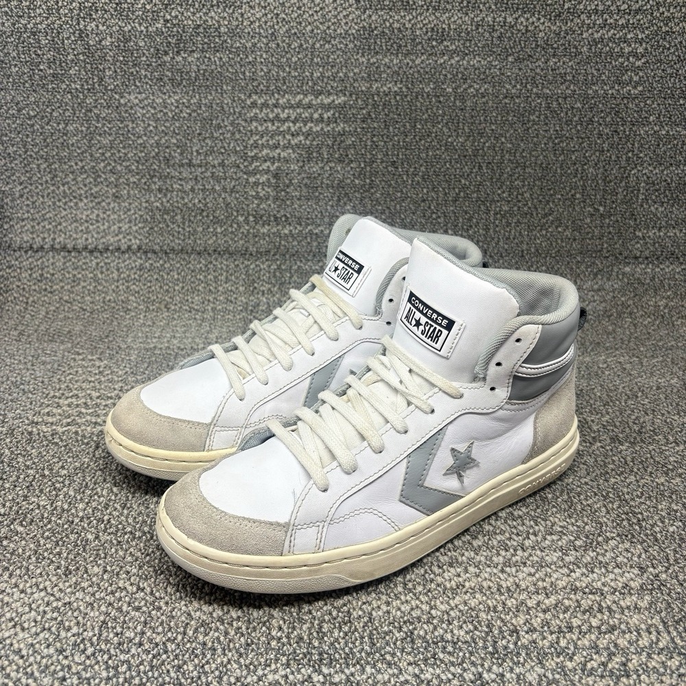 Converse Pro Blaze Classic Mid White Gray Leather Sneakers A09083C Mens 8.5 W 10